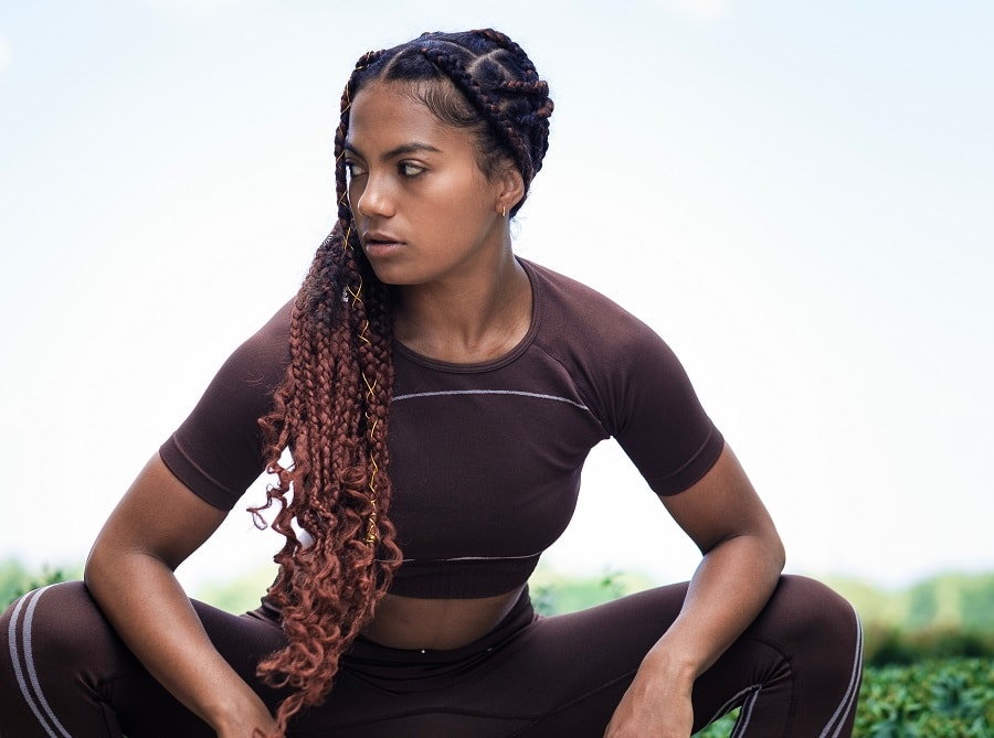 long box braids with curly ends