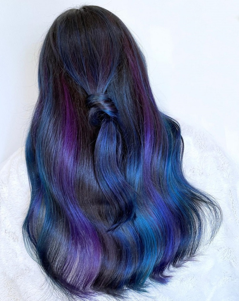 long dark blue hair