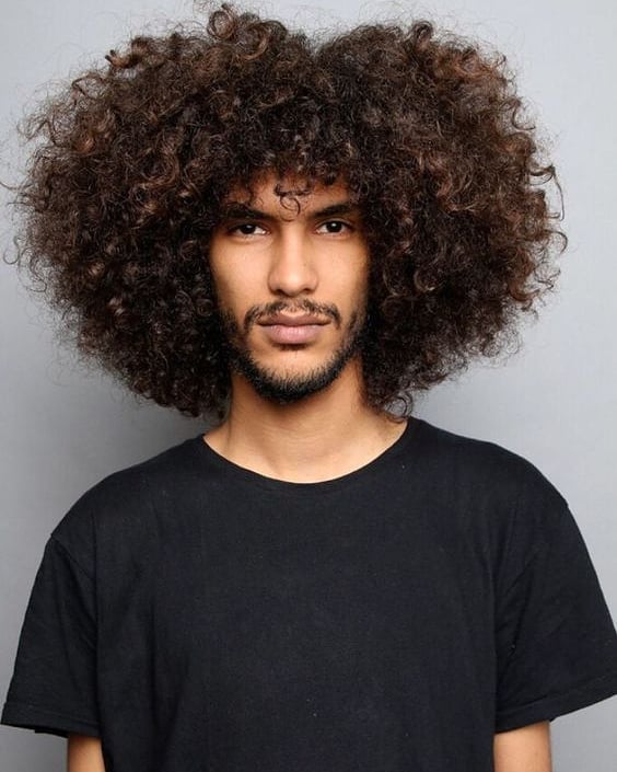 long hair with bangs for black men