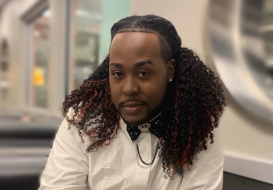 long hairstyle for black men