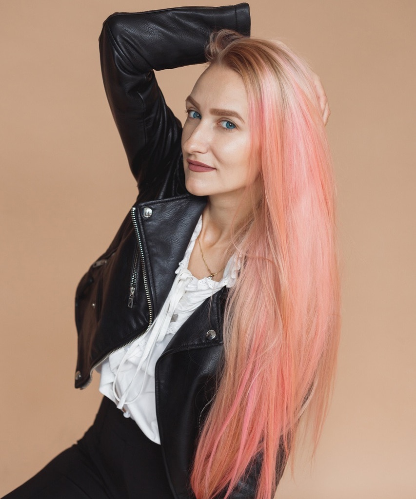 long pastel pink hair