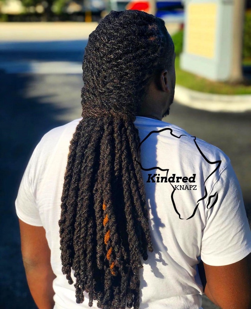 long ponytail for black men