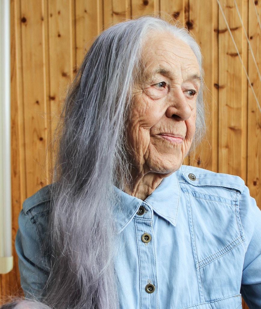 long thin gray hairstyle for women over 70