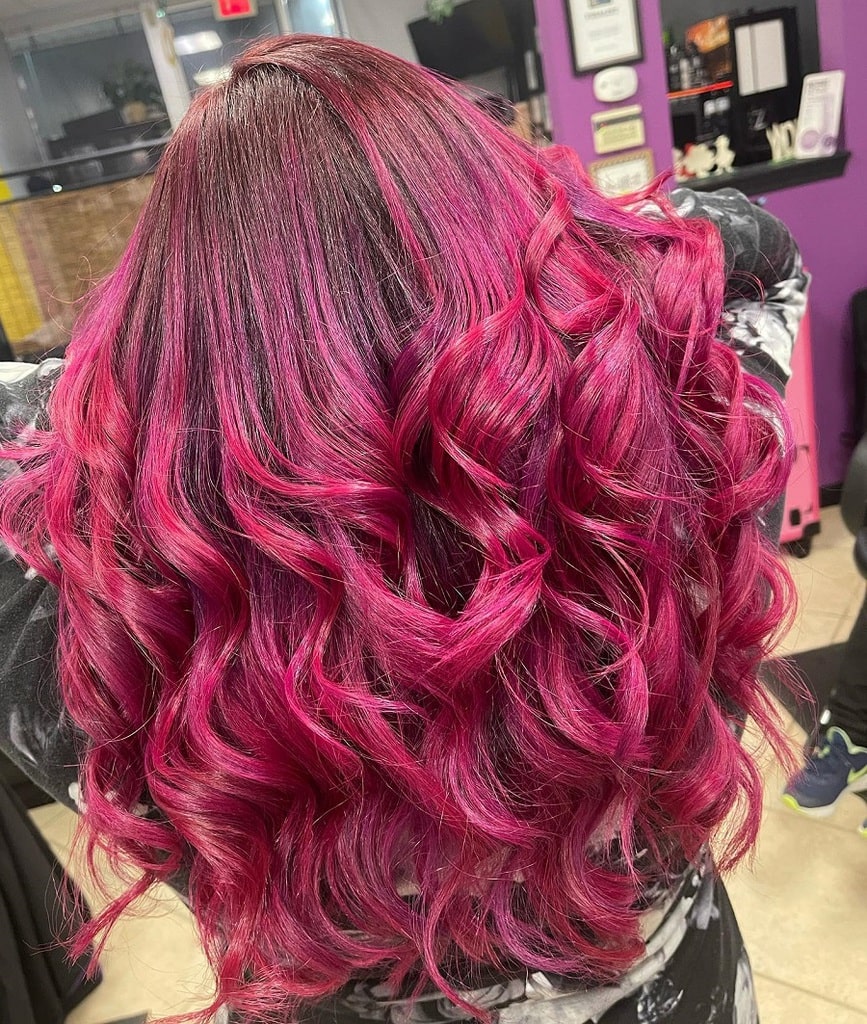 magenta pink balayage hair