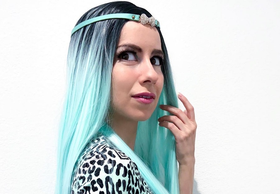 mint green ombre hair