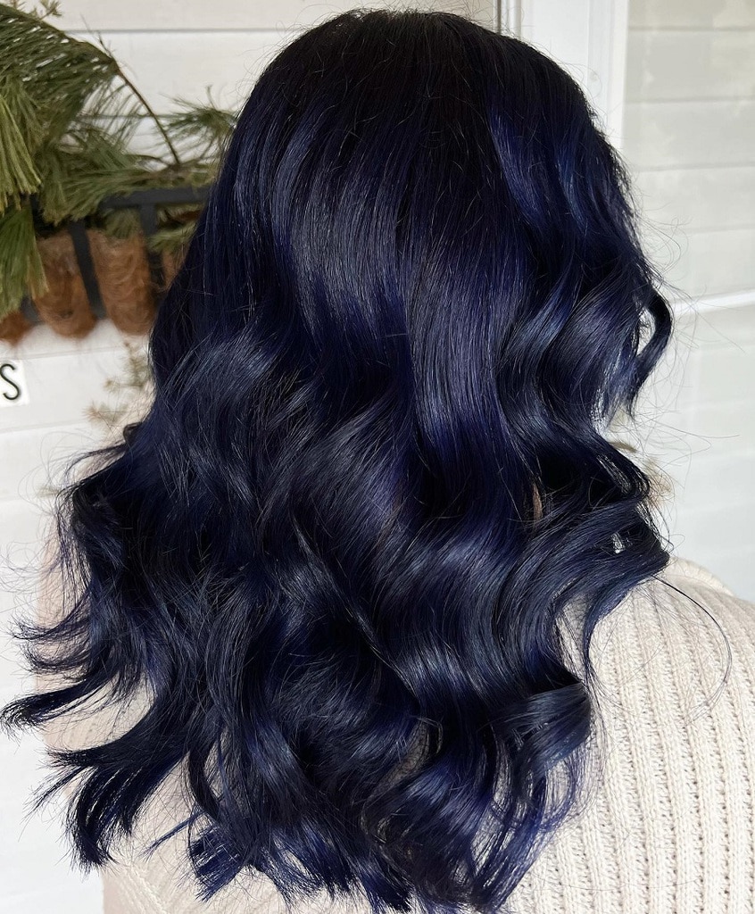 navy blue black hair