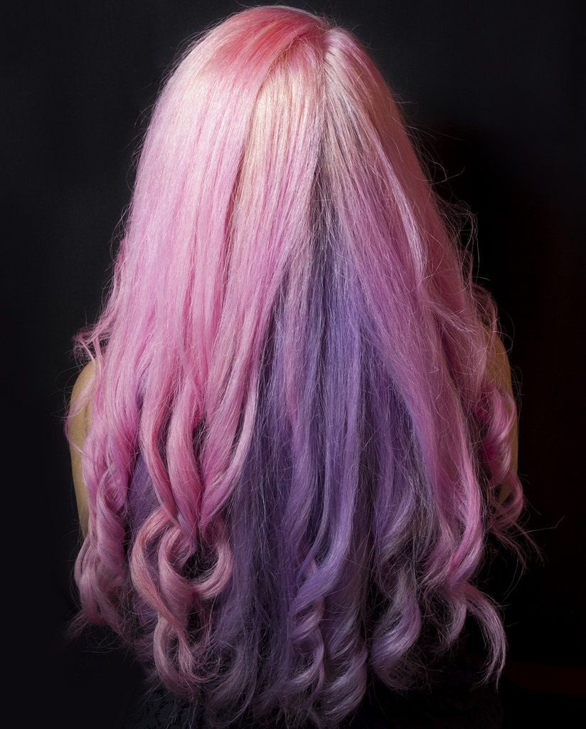 pastel pink and lavender hair