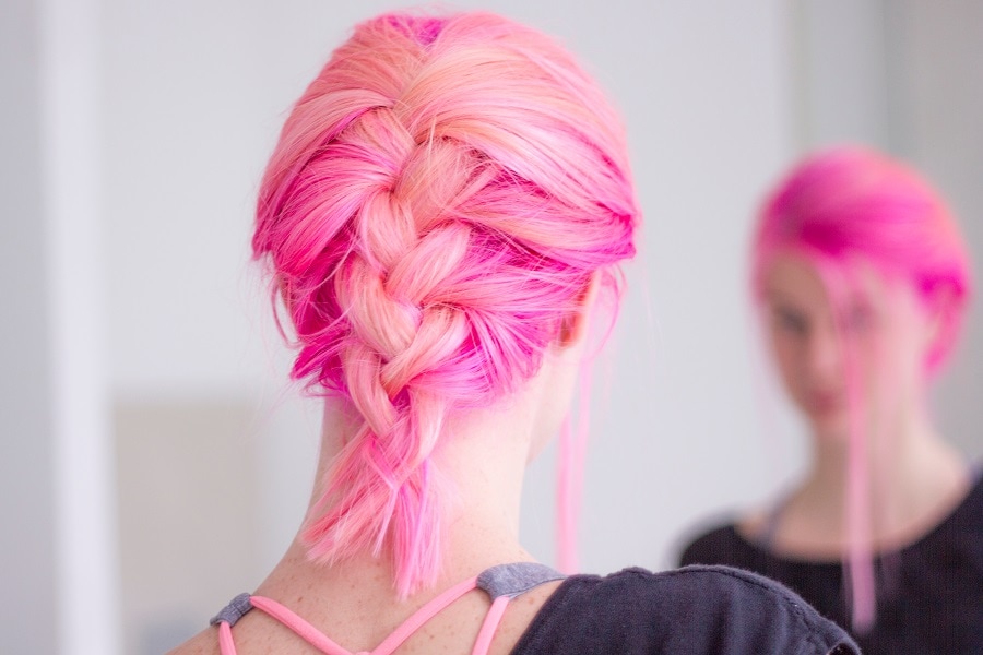pastel pink braid