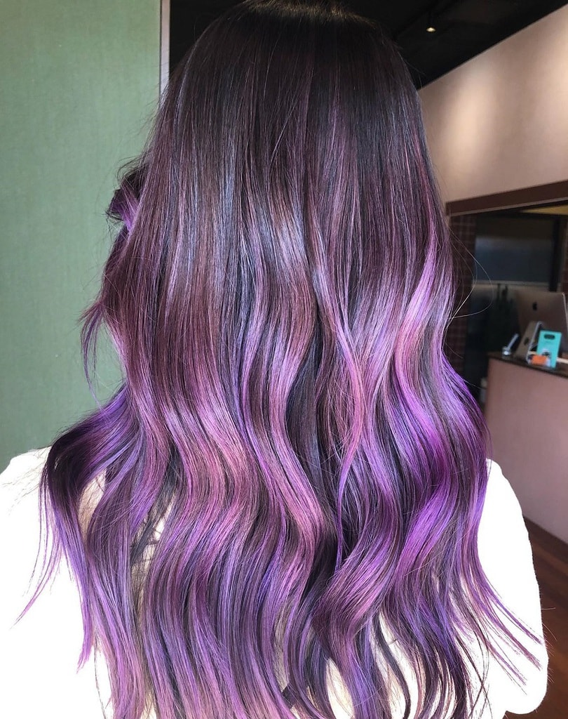 pastel purple balayage hair