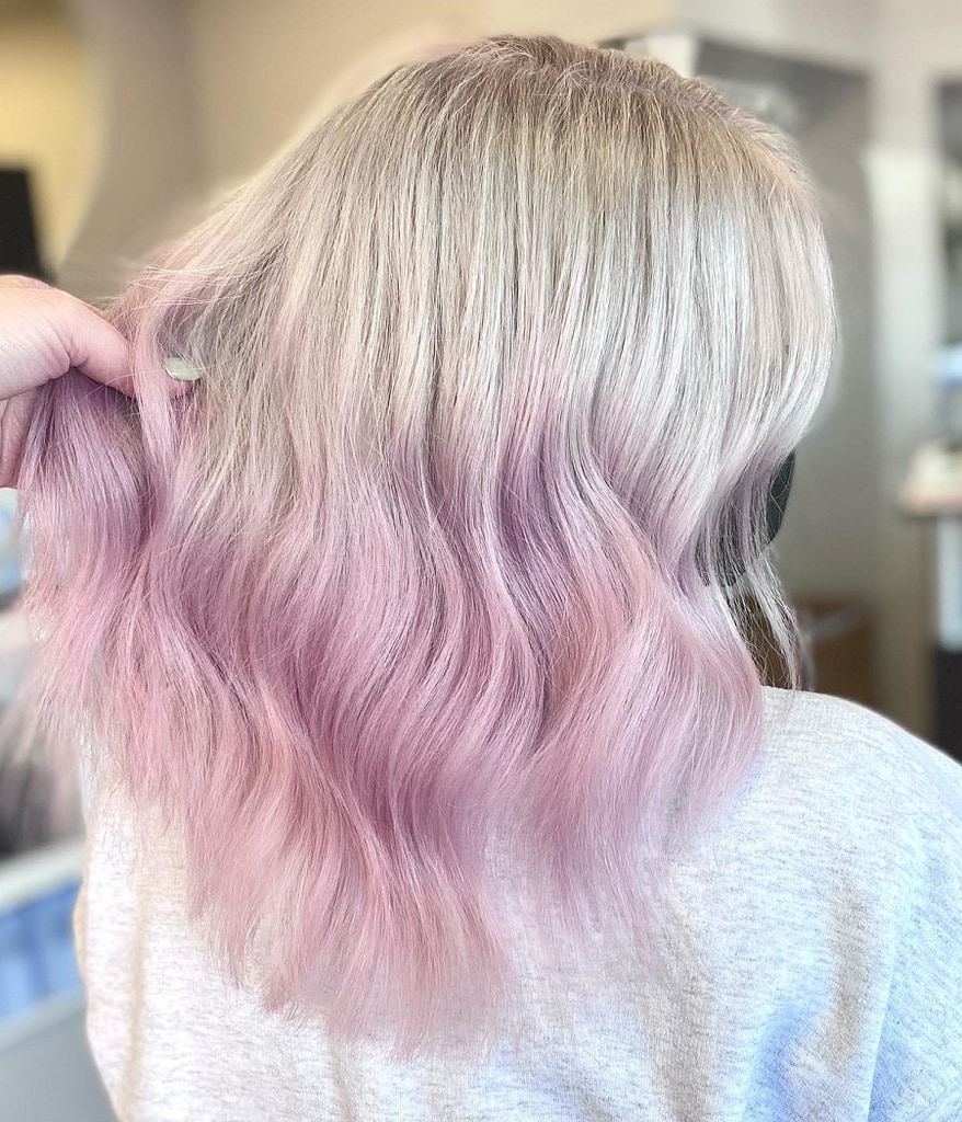 silver to fade pink ombre hair