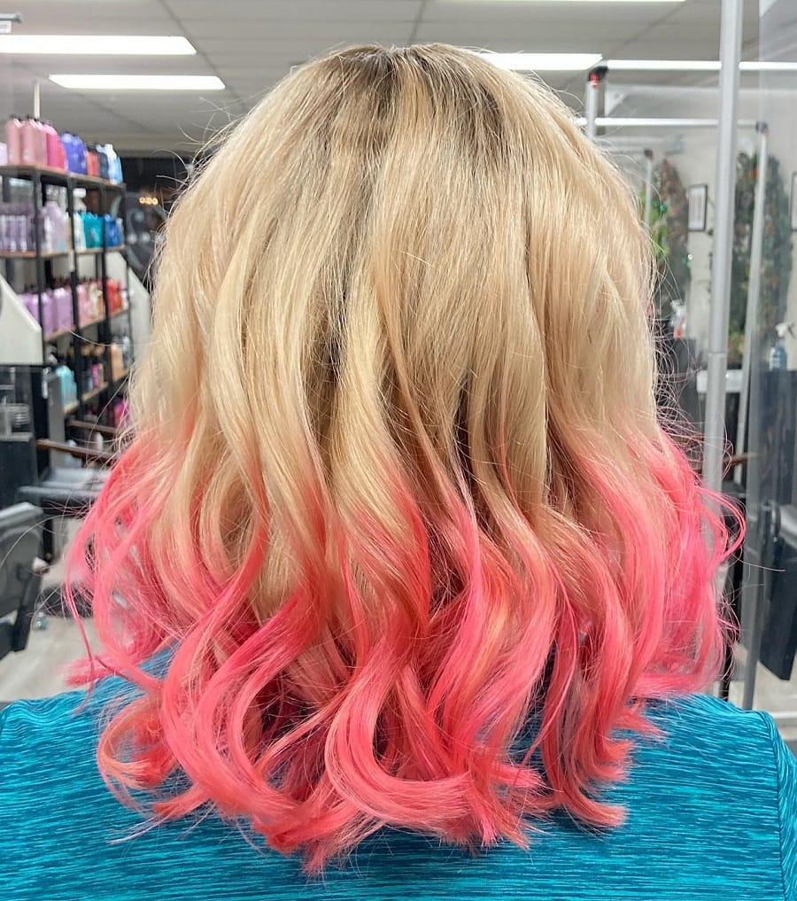platinum blonde to pastel pink ombre hair