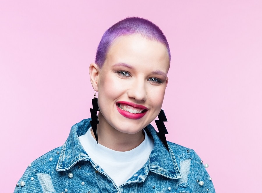 purple buzz cut for girls