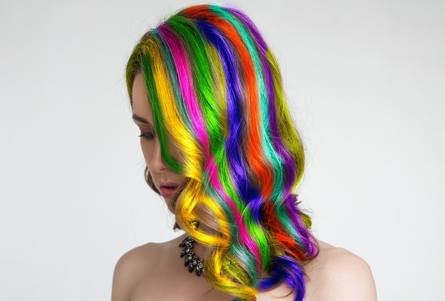 rainbow hair streaks