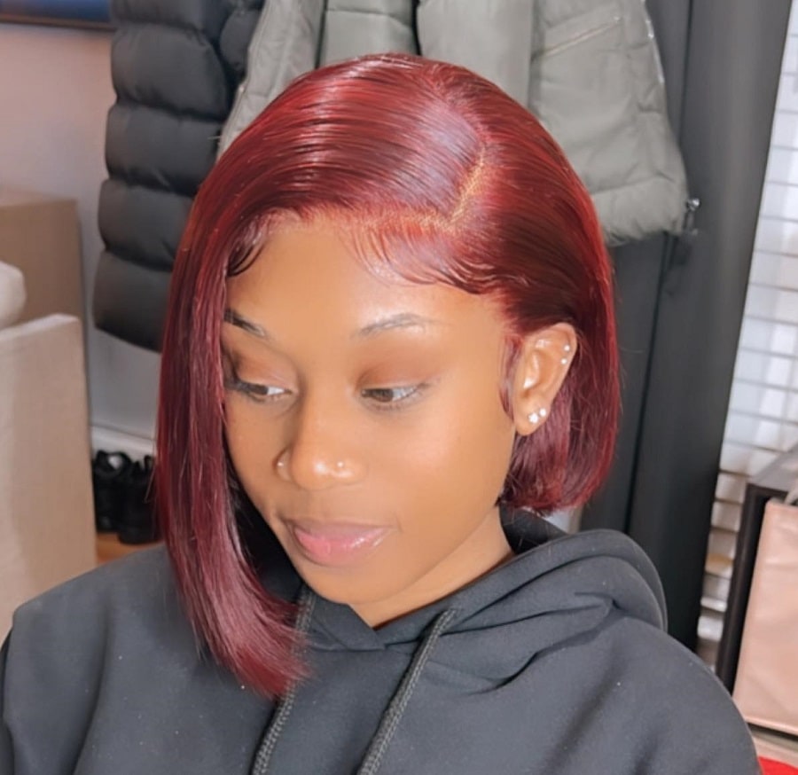 sew in bob with side part