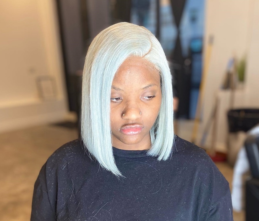 sew in platinum blonde bob