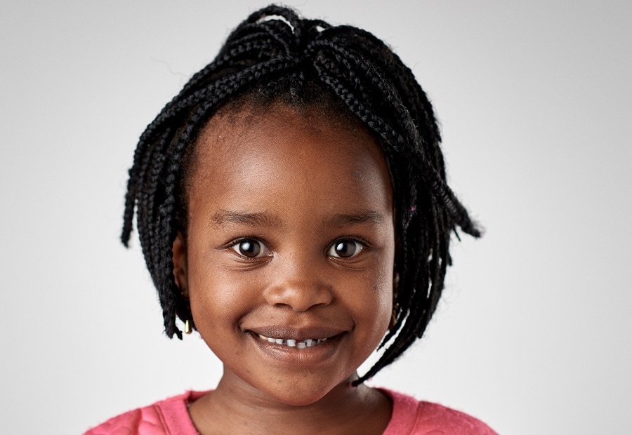 short braid hairstyle for little black girl