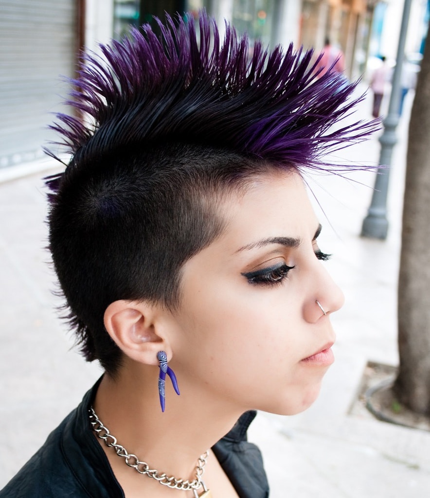 punk girl with short spiky hair