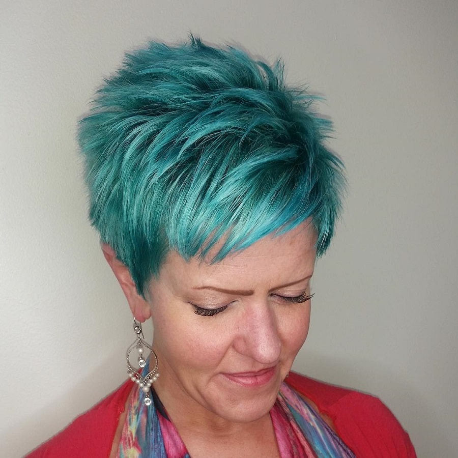 short teal hair color