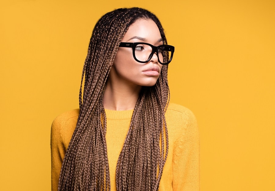 small brown box braids