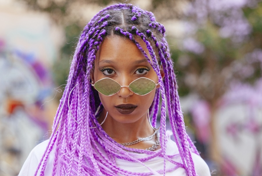 small lavender box braids