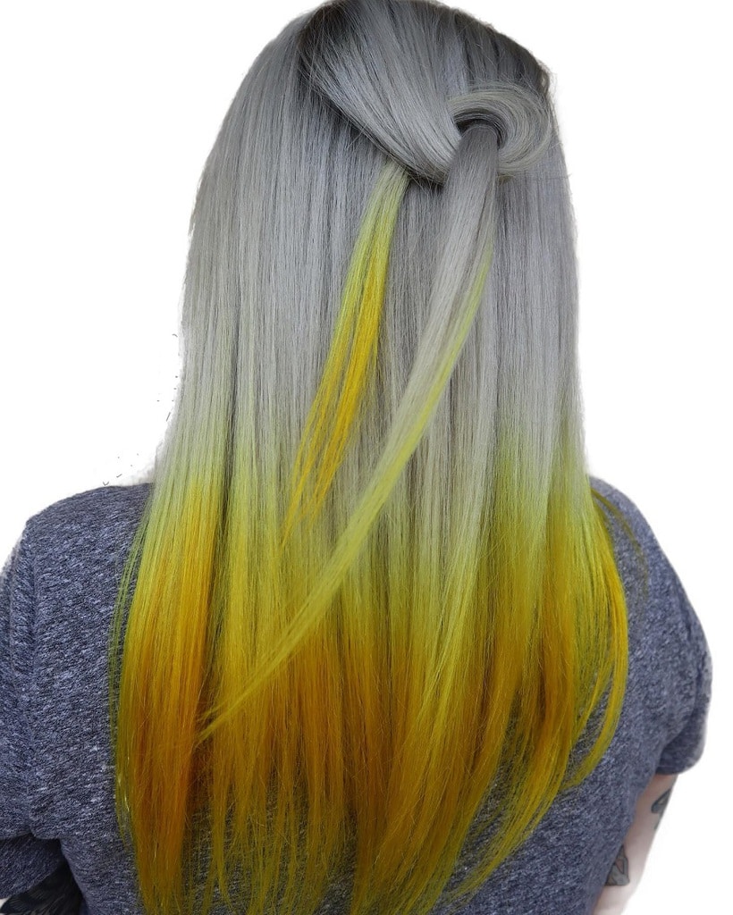 straight yellow ombre hair
