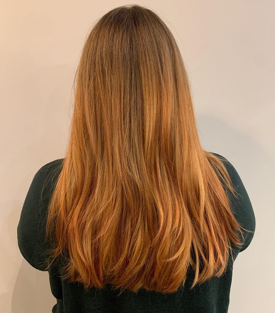 strawberry blonde balayage