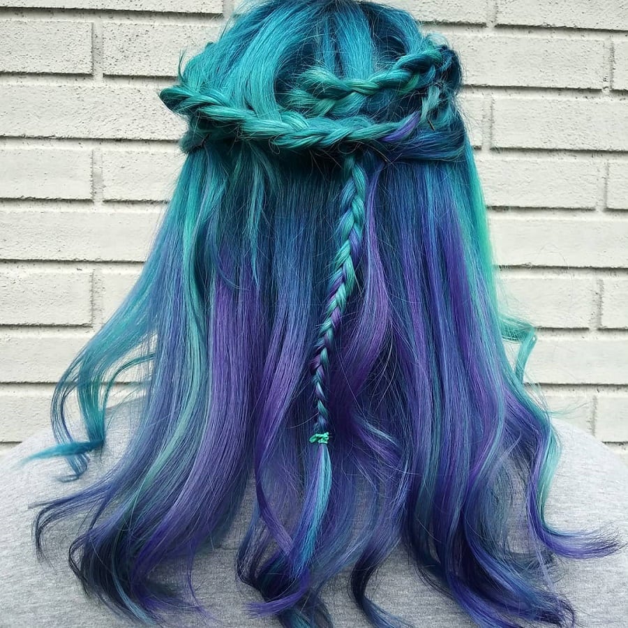 teal and purple hair color