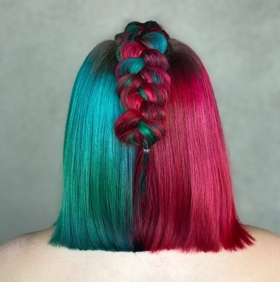 teal and red hair color
