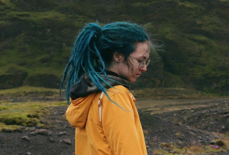 teal dreadlocks