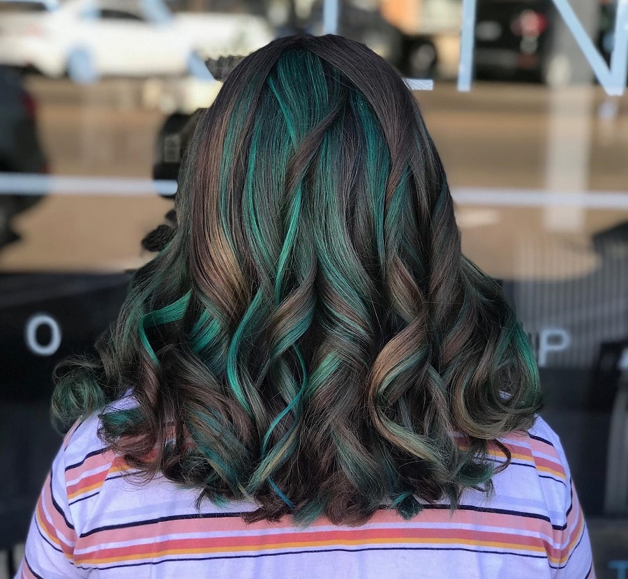 teal hair highlights