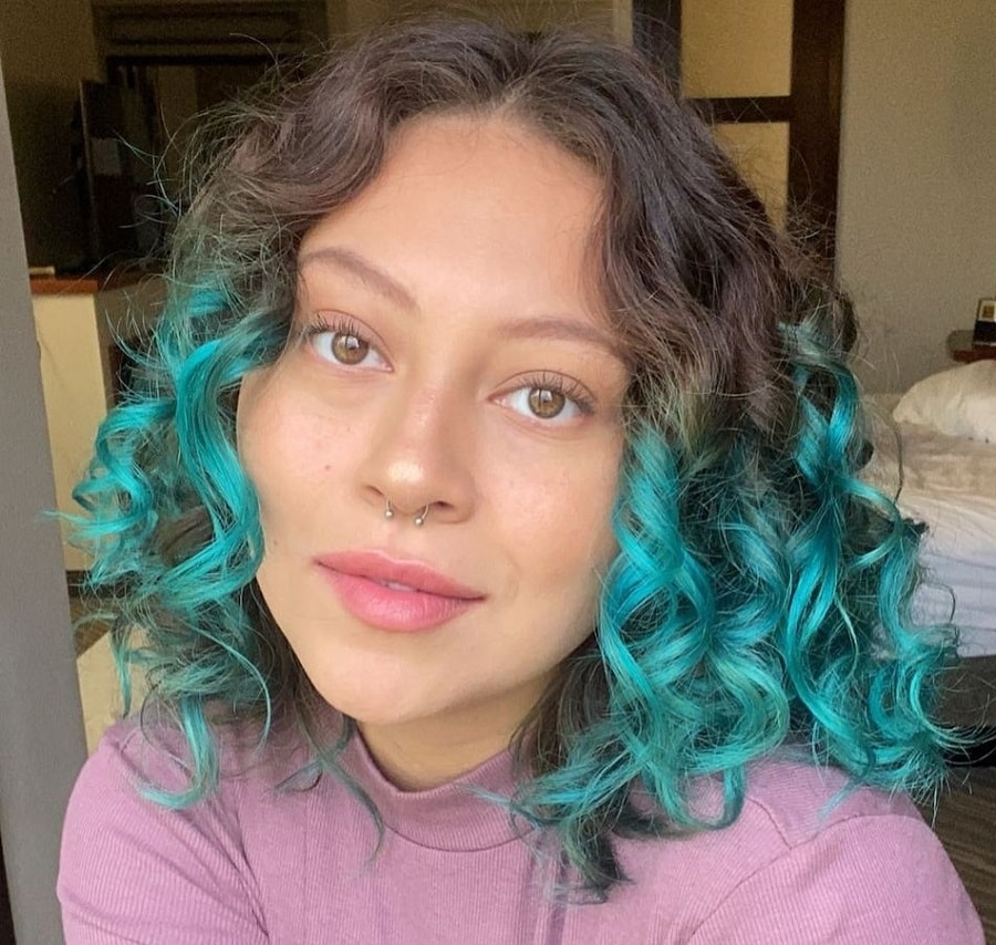 teal ombre hair color