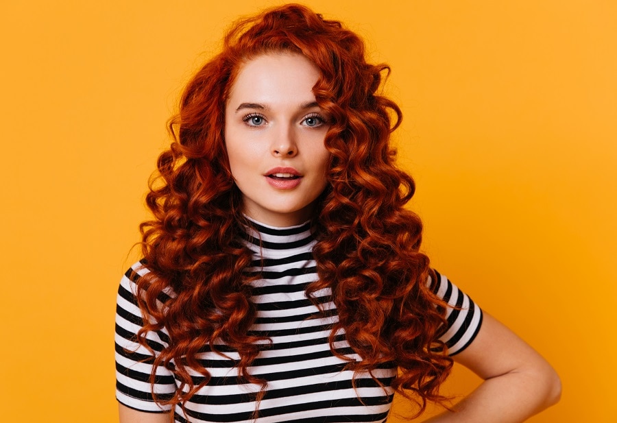 thick curly red hair