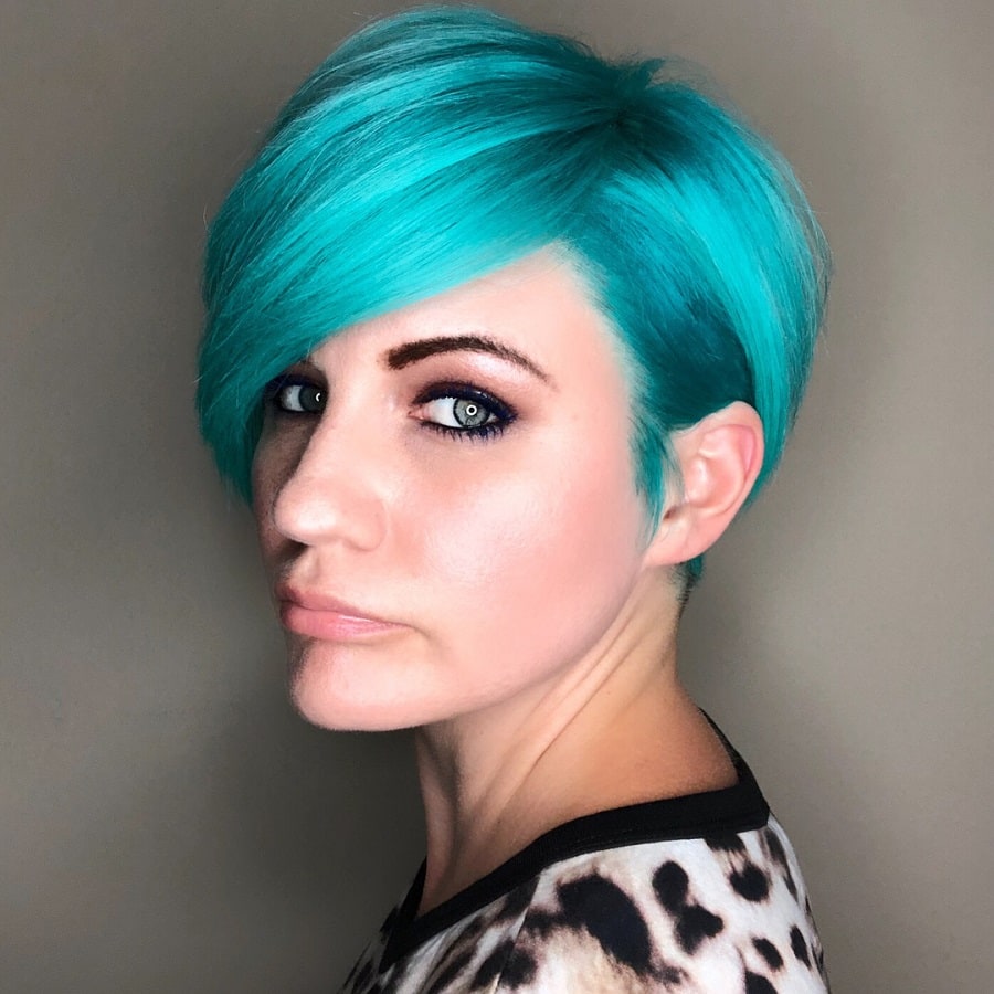 turquoise pixie hair