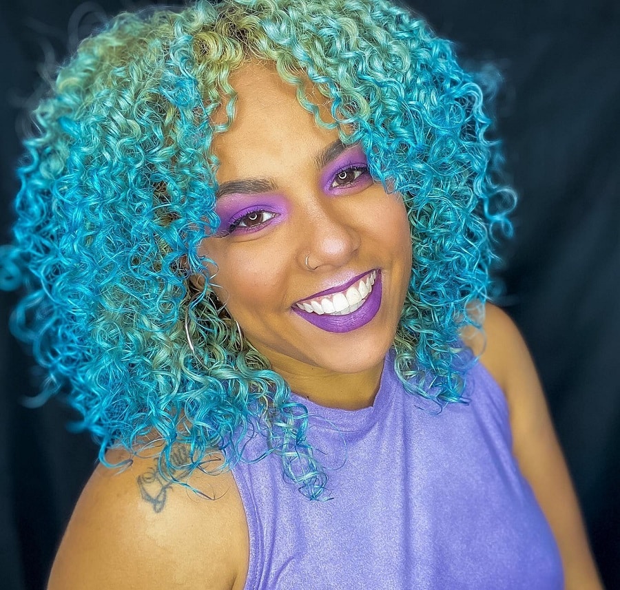 turquoise hair color for black girl