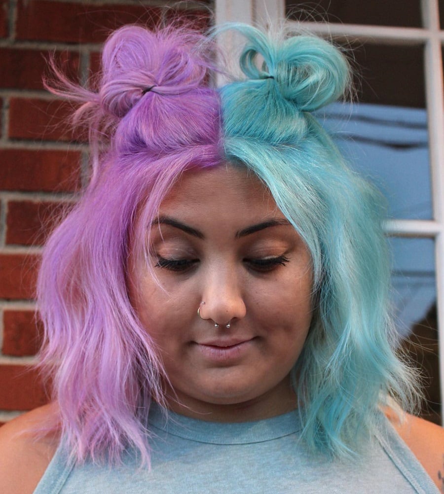 two tone pastel purple hair