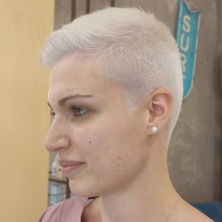 white blonde pixie