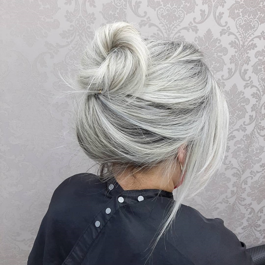 white blonde updo