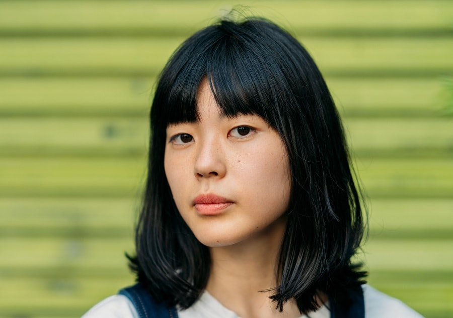 Asian long bob with bangs