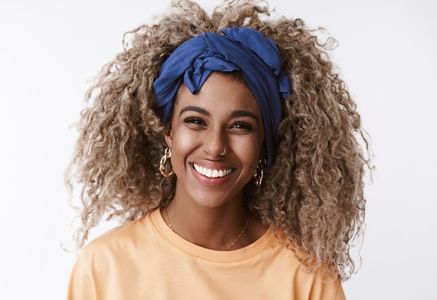 black women afro hair with headband