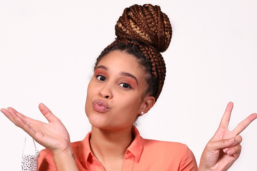 brown box braided updo