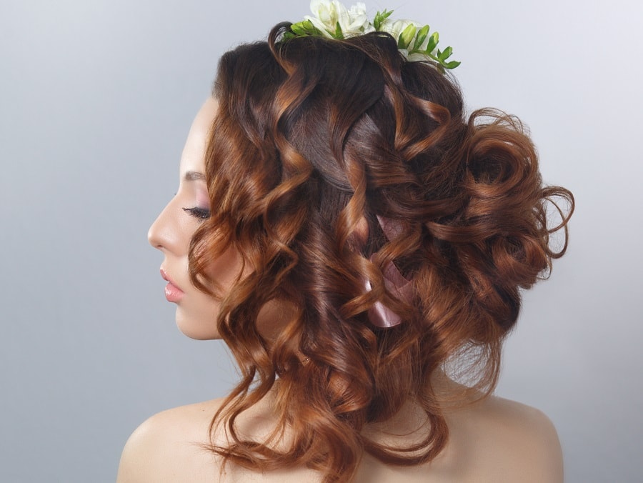 curly loose updo