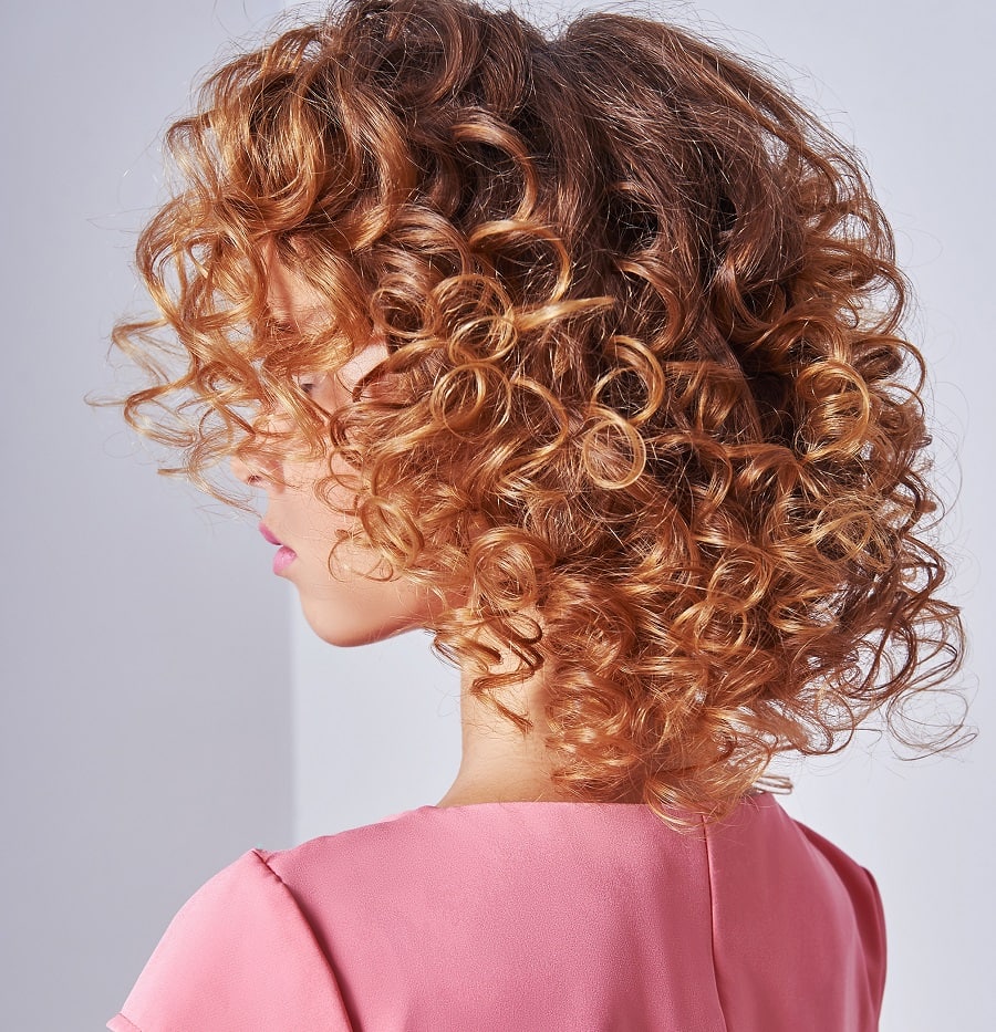 curly shag with ginger hair