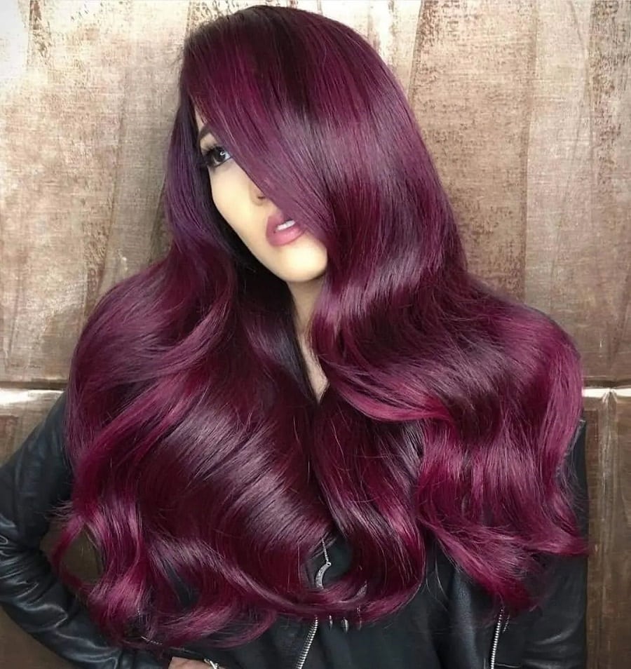 dark wine red hair