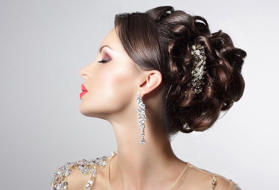 formal updo for thick hair