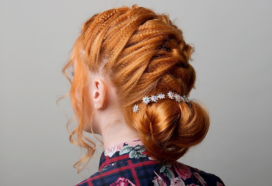 formal updo with crimped hair