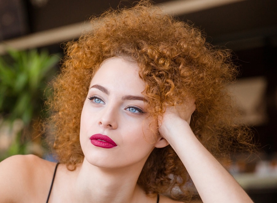 frizzy copper hair