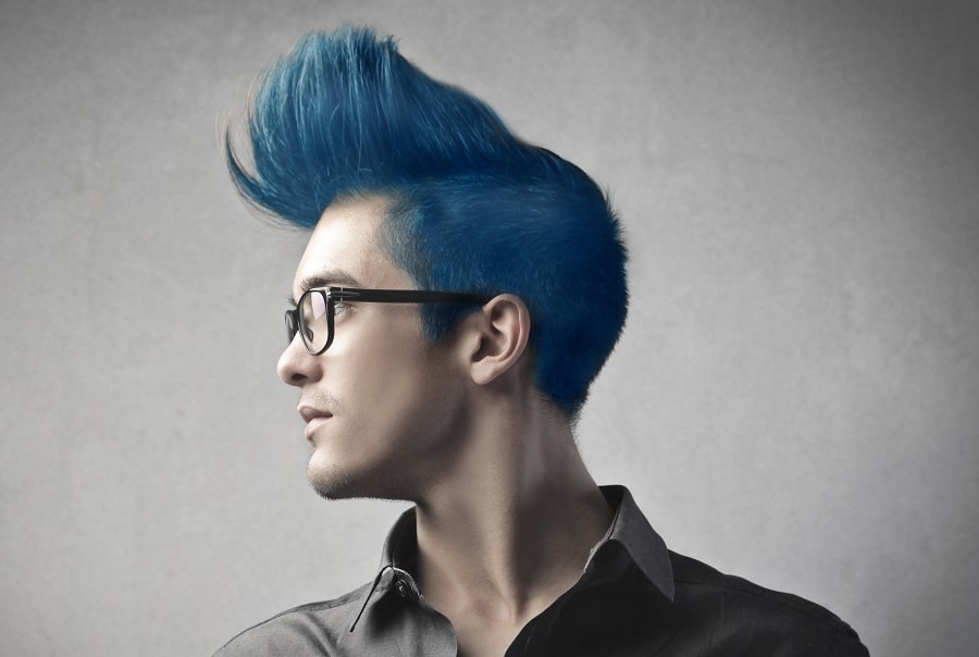 guy with spiky blue hair