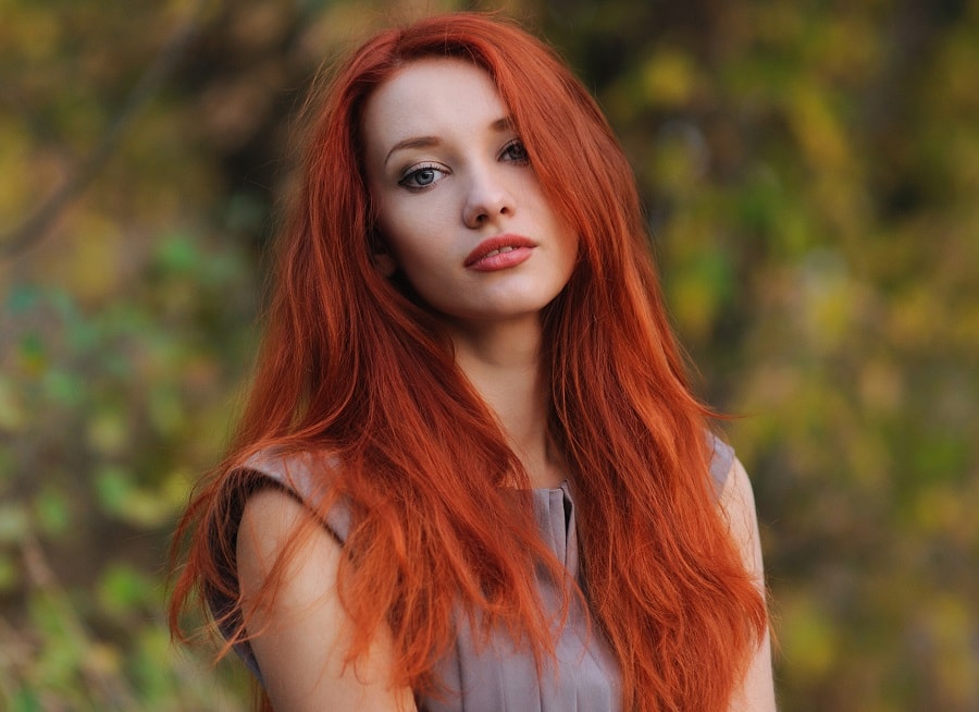 long ginger red hair for fall