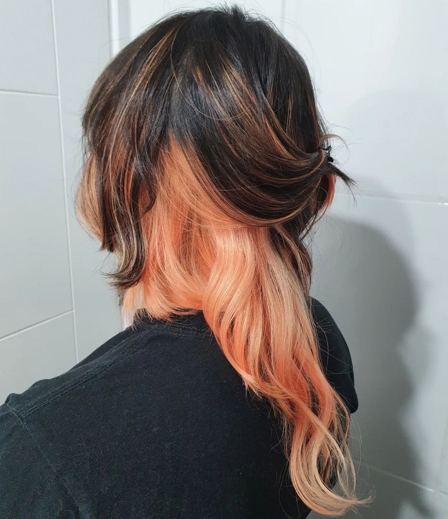 peekaboo peach hair