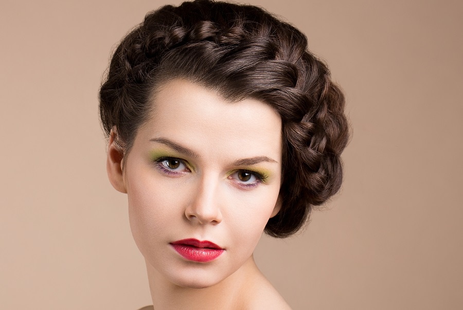 prom hairstyle with crown braid